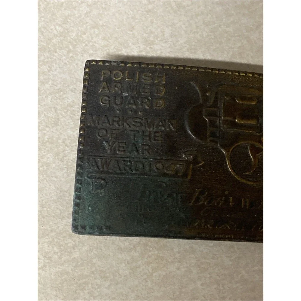 1947 Polish armed guard marksmen of the year belt buckle